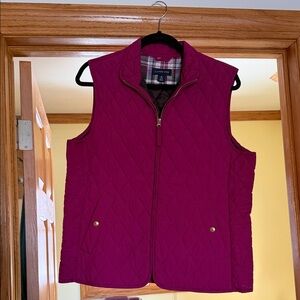 Lands' End Women's Fuchsia Quilted Vest